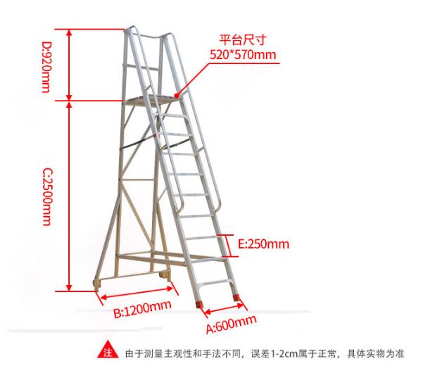 機(jī)械操作工作平臺(tái)可折疊安全梯